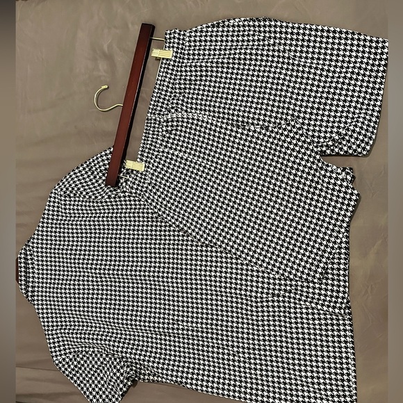 2 piece set in black and white dog tooth print - Picture 2 of 7